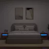 2 db antik fa színű éjjeliszekrény LED-del 60 x 35 x 40 cm