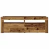 2 db antik fa színű éjjeliszekrény LED-del 60 x 35 x 40 cm