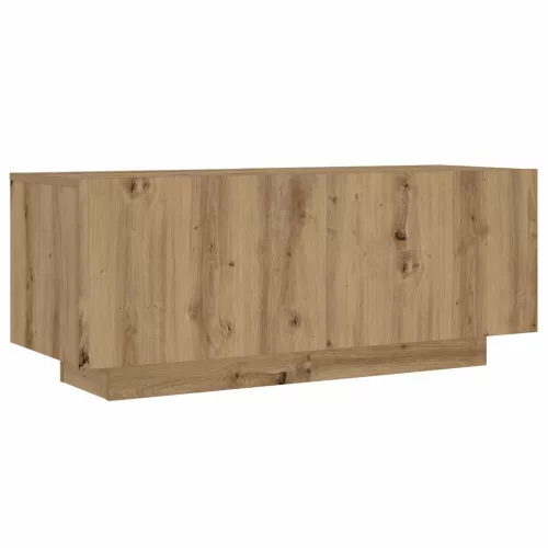 Kézműves tölgy szerelt fa TV-szekrény LED-ekkel 180x35x40 cm