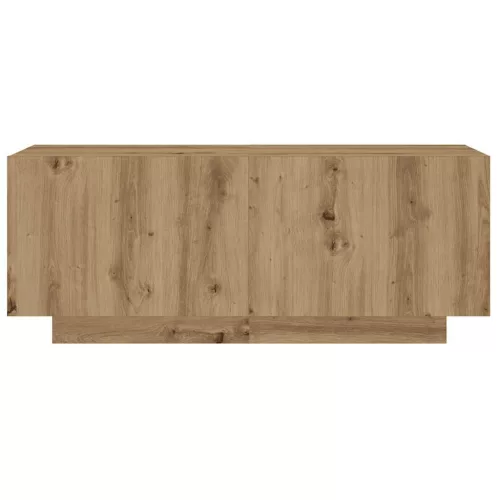 Kézműves tölgy szerelt fa TV-szekrény LED-ekkel 180x35x40 cm
