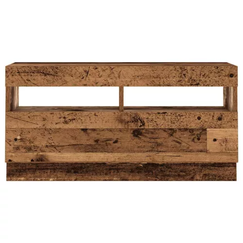 Antik fa színű szerelt fa TV-szekrény LED-ekkel 260x35x40 cm