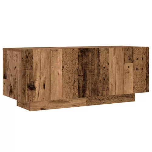 Antik fa színű szerelt fa TV-szekrény LED-ekkel 300x35x40 cm
