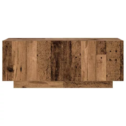 Antik fa színű szerelt fa TV-szekrény LED-ekkel 300x35x40 cm