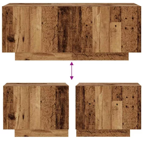Antik fa színű szerelt fa éjjeliszekrény 100 x 35 x 40 cm