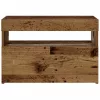 Éjjeliszekrény LED fényekkel régi fa 60x35x40 cm gépelt fa