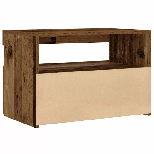 Éjjeliszekrény LED fényekkel régi fa 60x35x40 cm gépelt fa