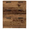 3 db antik fa színű szerelt fa tálalószekrény 60 x 30 x 70 cm