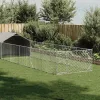 Horganyzott acél kültéri kutyafuttató kifutóval 8x2x1,5 m