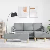 Kanapé Szett 2 pcs Világosszürke 173 x 131 x 67 cm szövet