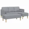 Kanapé Szett 2 pcs Világosszürke 173 x 131 x 67 cm szövet