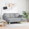 Kanapé Szett 2 pcs Világosszürke 173 x 131 x 67 cm szövet