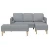 Kanapé Szett 2 pcs Világosszürke 173 x 131 x 67 cm szövet