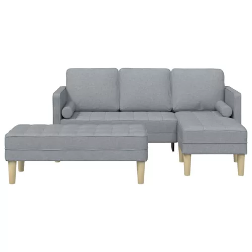 Kanapé Szett 2 pcs Világosszürke 173 x 131 x 67 cm szövet