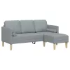 Kanapé Szett 2 pcs Világosszürke 173 x 131 x 67 cm szövet