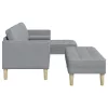 Kanapé Szett 2 pcs Világosszürke 173 x 131 x 67 cm szövet