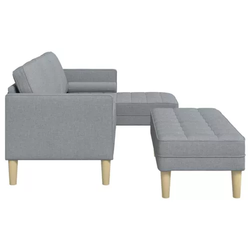 Kanapé Szett 2 pcs Világosszürke 173 x 131 x 67 cm szövet