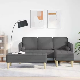 Kanapé Szett 2 pcs Sötétszürke 173 x 131 x 67 cm szövet