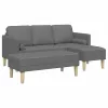 Kanapé Szett 2 pcs Sötétszürke 173 x 131 x 67 cm szövet