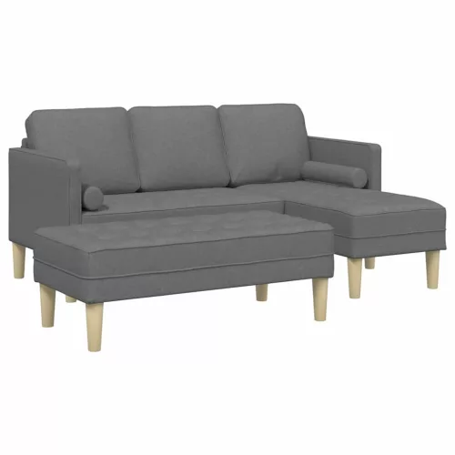 Kanapé Szett 2 pcs Sötétszürke 173 x 131 x 67 cm szövet