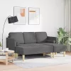 Kanapé Szett 2 pcs Sötétszürke 173 x 131 x 67 cm szövet