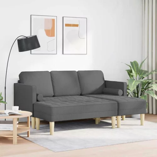 Kanapé Szett 2 pcs Sötétszürke 173 x 131 x 67 cm szövet