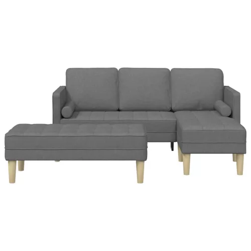Kanapé Szett 2 pcs Sötétszürke 173 x 131 x 67 cm szövet