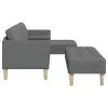 Kanapé Szett 2 pcs Sötétszürke 173 x 131 x 67 cm szövet