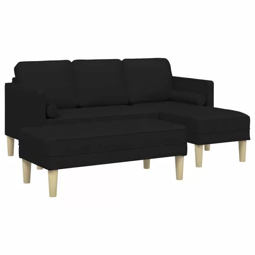 Kanapé Szett 2 pcs Fekete 173 x 131 x 67 cm szövet