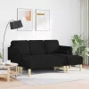 Kanapé Szett 2 pcs Fekete 173 x 131 x 67 cm szövet