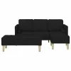 Kanapé Szett 2 pcs Fekete 173 x 131 x 67 cm szövet