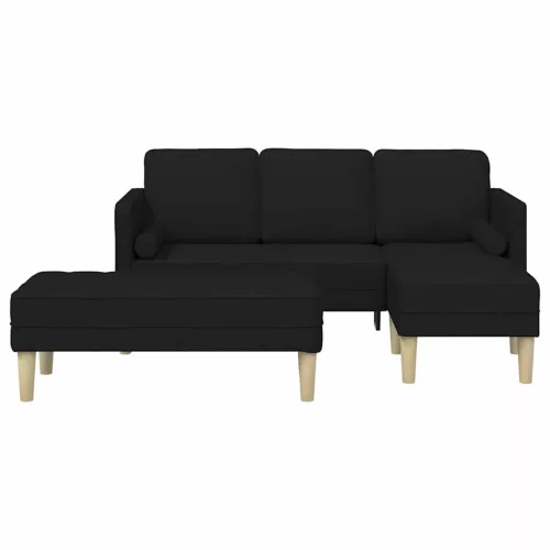 Kanapé Szett 2 pcs Fekete 173 x 131 x 67 cm szövet