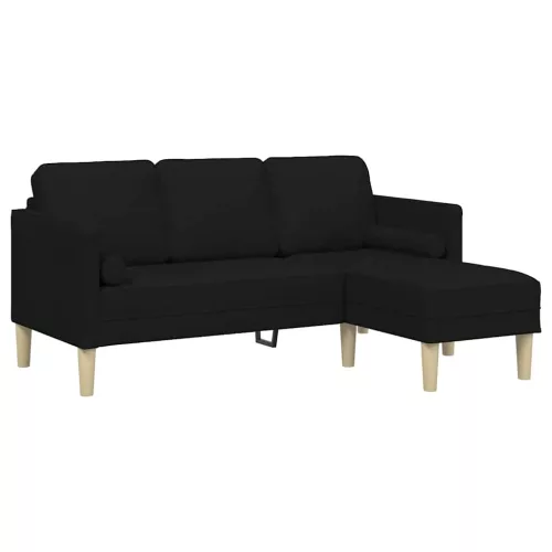 Kanapé Szett 2 pcs Fekete 173 x 131 x 67 cm szövet