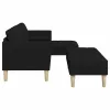 Kanapé Szett 2 pcs Fekete 173 x 131 x 67 cm szövet