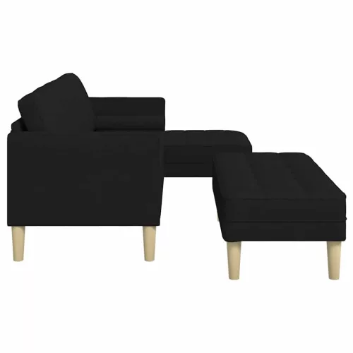 Kanapé Szett 2 pcs Fekete 173 x 131 x 67 cm szövet