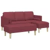 Kanapé Szett 2 pcs bordó 173 x 131 x 67 cm szövet