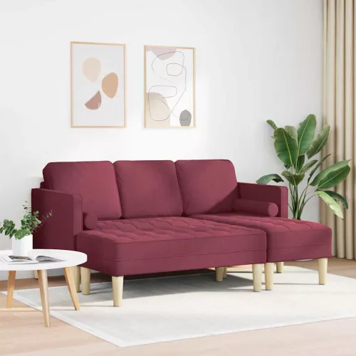Kanapé Szett 2 pcs bordó 173 x 131 x 67 cm szövet