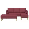 Kanapé Szett 2 pcs bordó 173 x 131 x 67 cm szövet