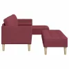 Kanapé Szett 2 pcs bordó 173 x 131 x 67 cm szövet