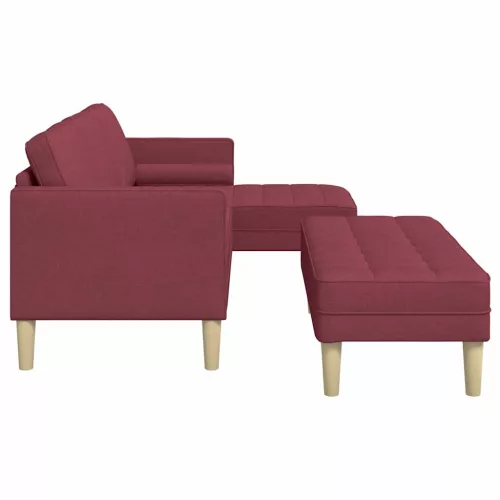 Kanapé Szett 2 pcs bordó 173 x 131 x 67 cm szövet
