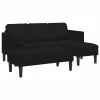 Kanapé Szett 2 pcs Fekete 173 x 131 x 67 cm Bársony