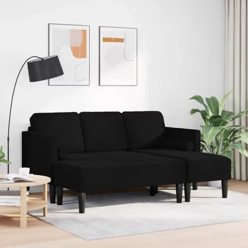 Kanapé Szett 2 pcs Fekete 173 x 131 x 67 cm Bársony