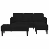 Kanapé Szett 2 pcs Fekete 173 x 131 x 67 cm Bársony