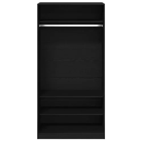 Ruhásszekrény polcokkal Musta tammi 100 x 50 x 200 cm Faanyag