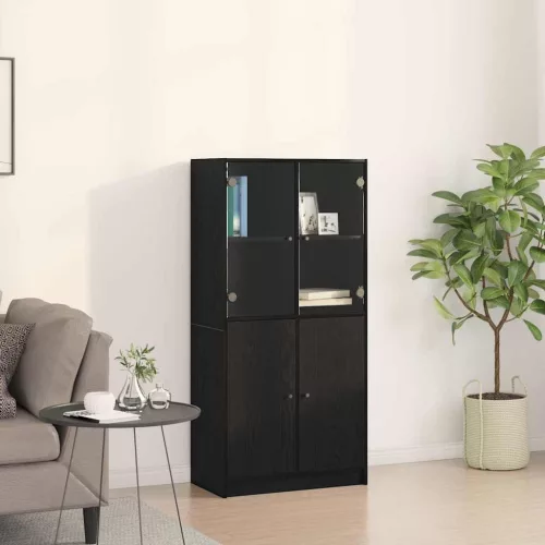 Magasfiú Fekete 68 x 37 x 142 cm Faanyag