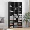 CD szekrény polcokkal Musta tammi 101 x 23 x 177.5 cm Faanyag