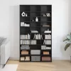 CD szekrény polcokkal Musta tammi 101 x 23 x 177.5 cm Faanyag