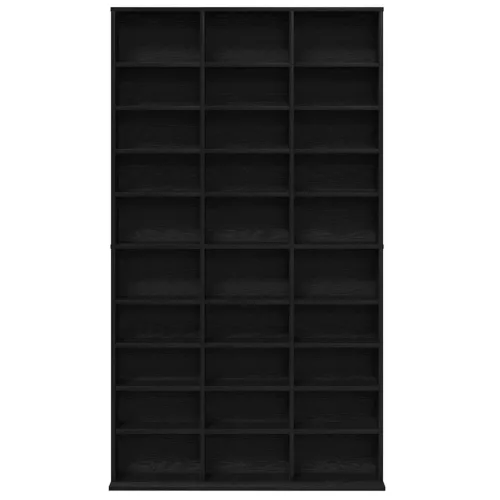 CD szekrény polcokkal Musta tammi 101 x 23 x 177.5 cm Faanyag