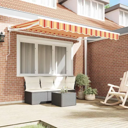 Behúzható napellenző Tarka csíkos 350x200 cm szövet