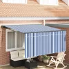 Behúzható napellenző Kék és fehér 300 x 250 cm szövet