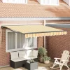 Behúzható napellenző Sárga és Fehér 300x250 cm szövet